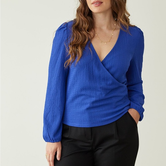 Reitmans Long-Sleeve V-Neck Wrap Top - Picture 2 of 7